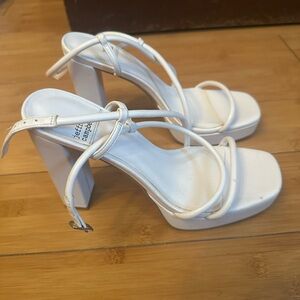 Jeffrey Campbell White Strappy Block Heels